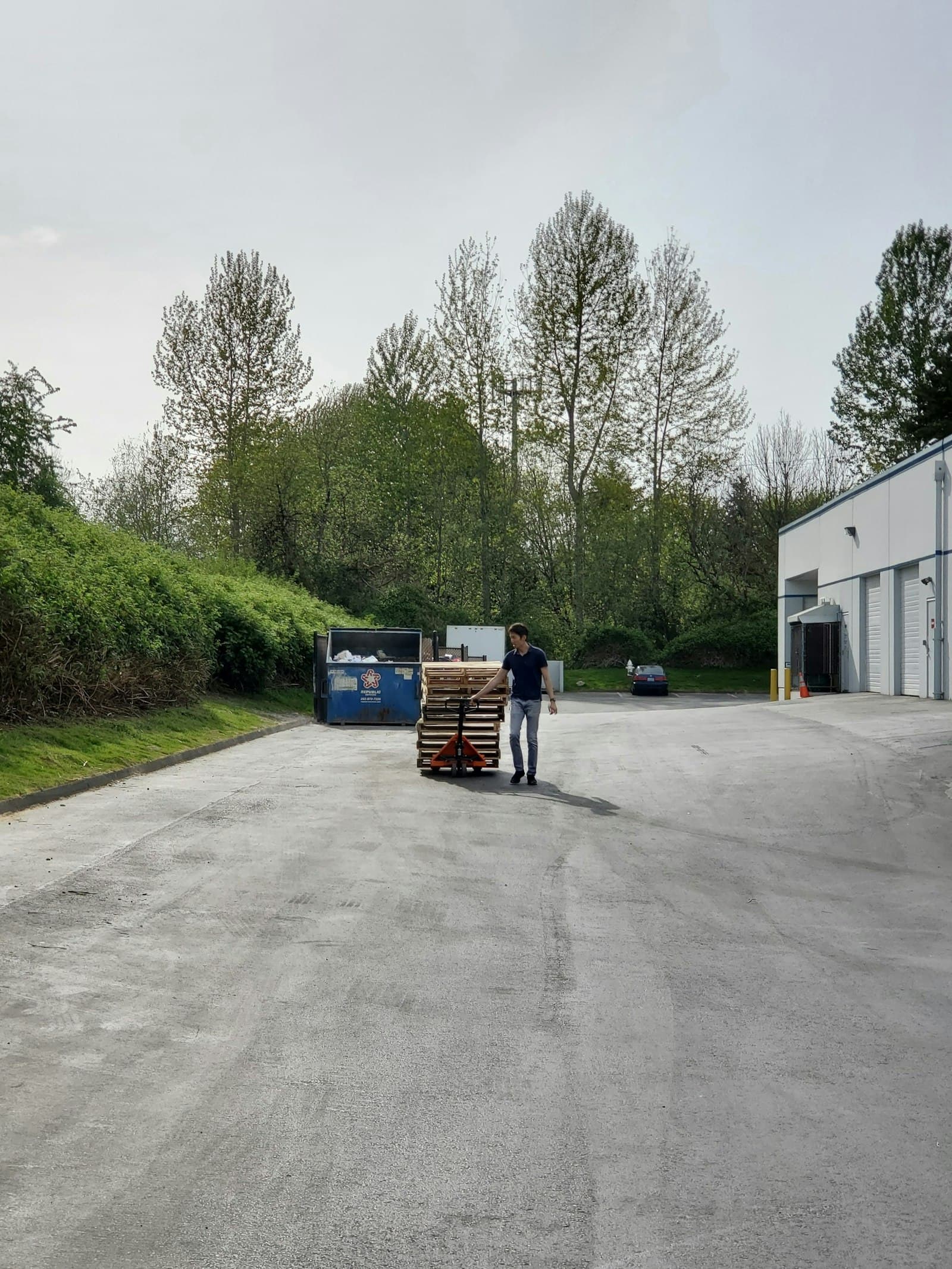 Moving pallets with a pallet jack