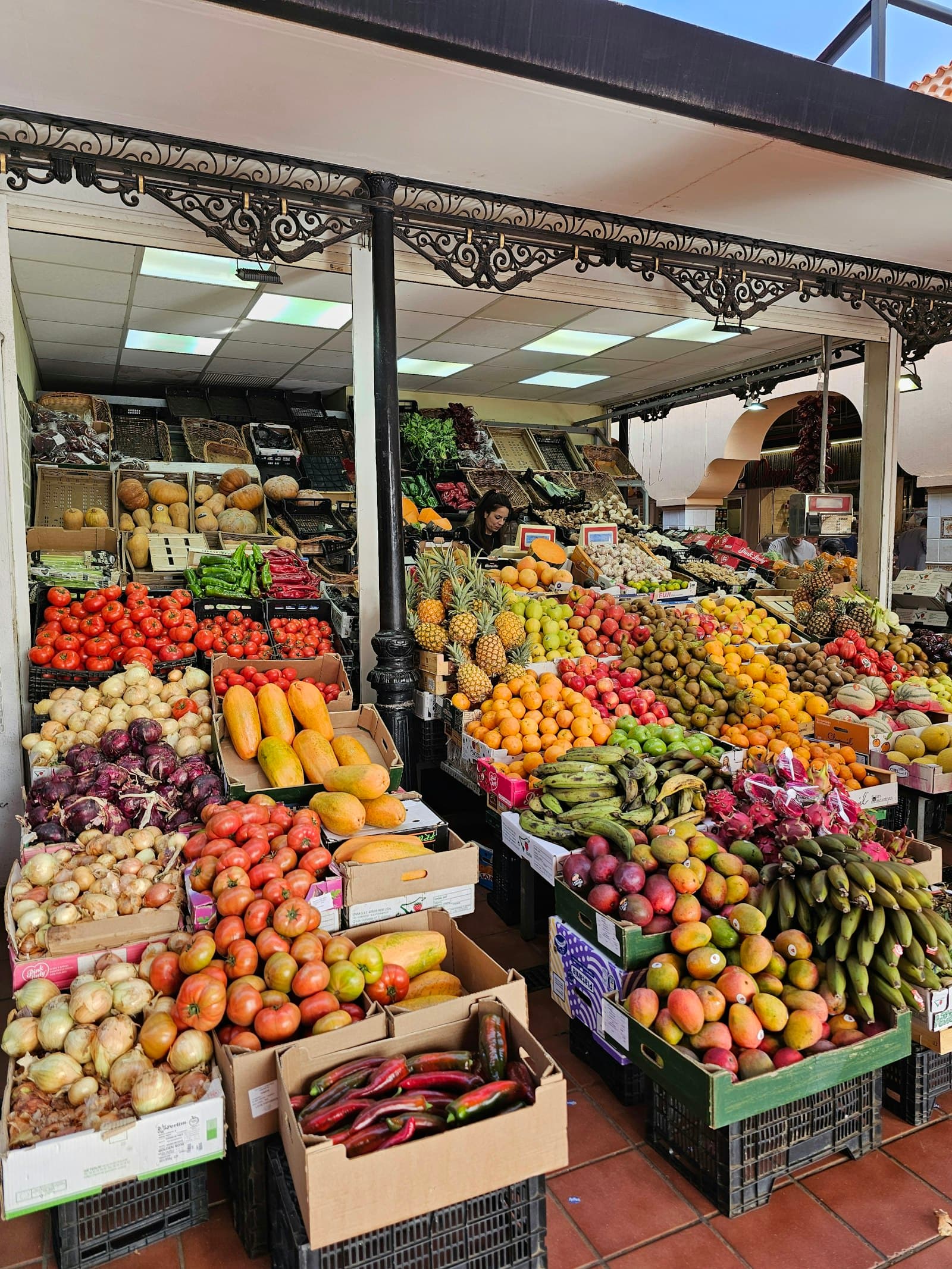 A vibrant fruit and vegetable stand
