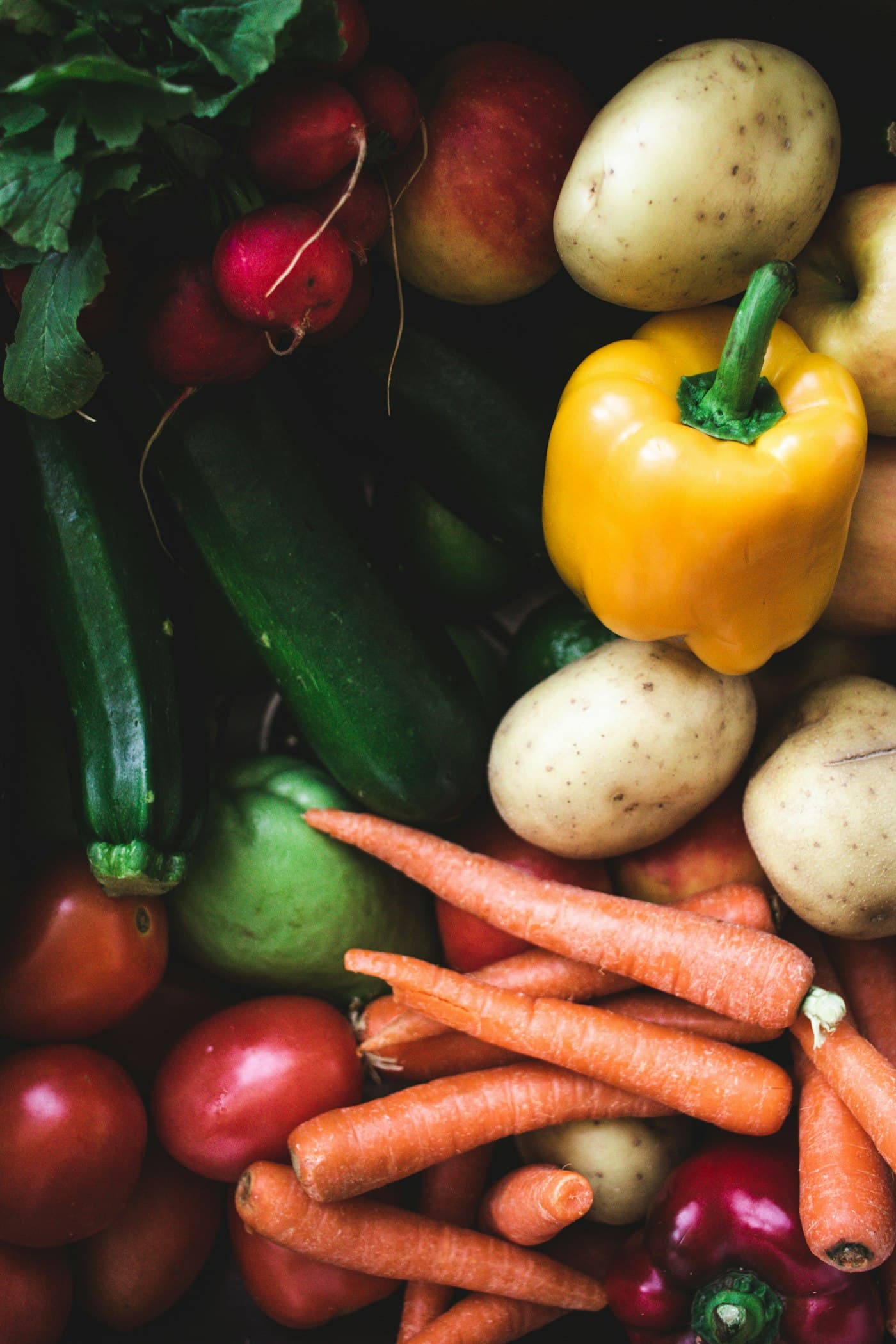 Close view of fresh vegetables
