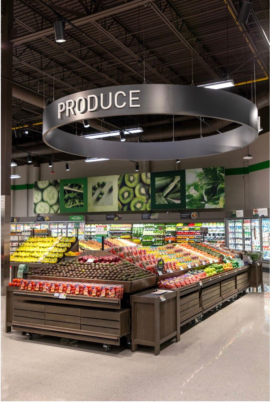 A supermarket produce department